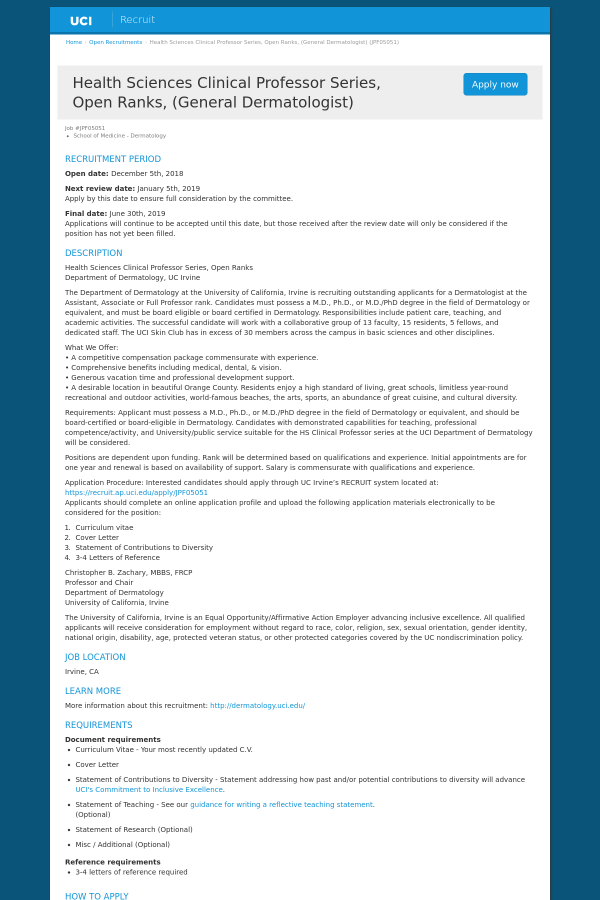 health sciences clinical professor