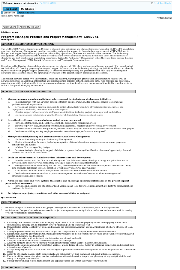 program manager practice and