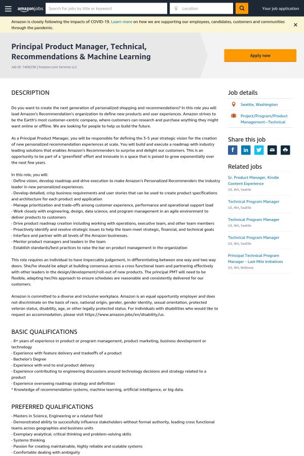 Principal Product Manager, Technical,