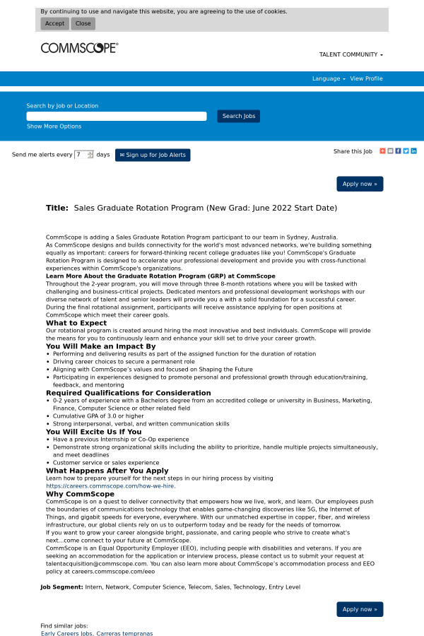 Sales Graduate Rotation Program (New Grad June 2022 Start