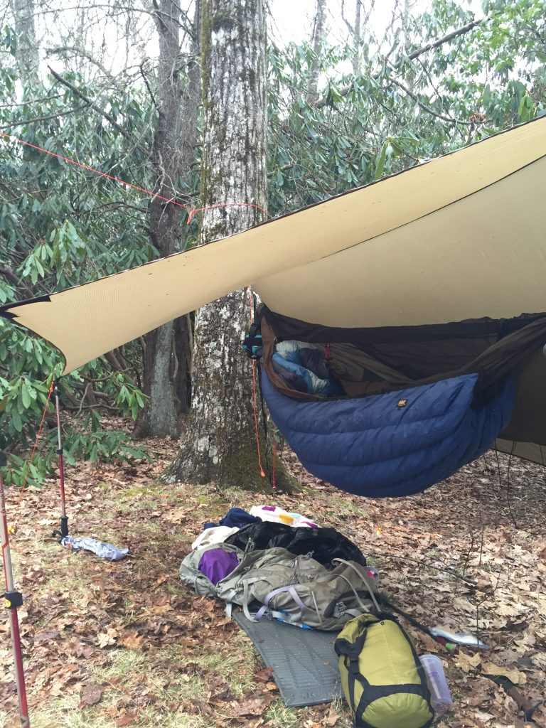 My hammock setup, WBBB hammock, Edge tarp, HG underquilt. 