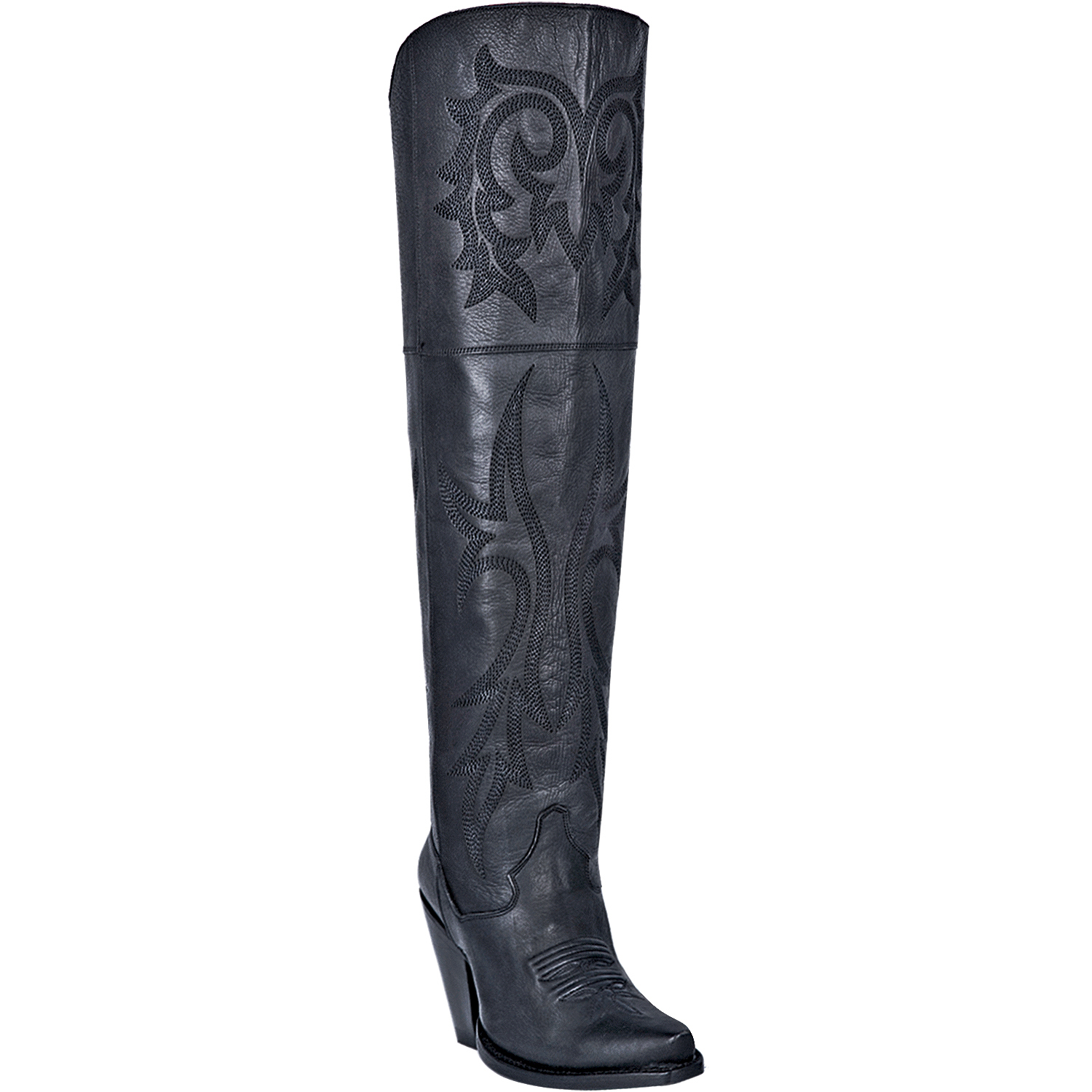 Pre-owned Dan Post Womens Black Fashion Boots Leather Snip Toe