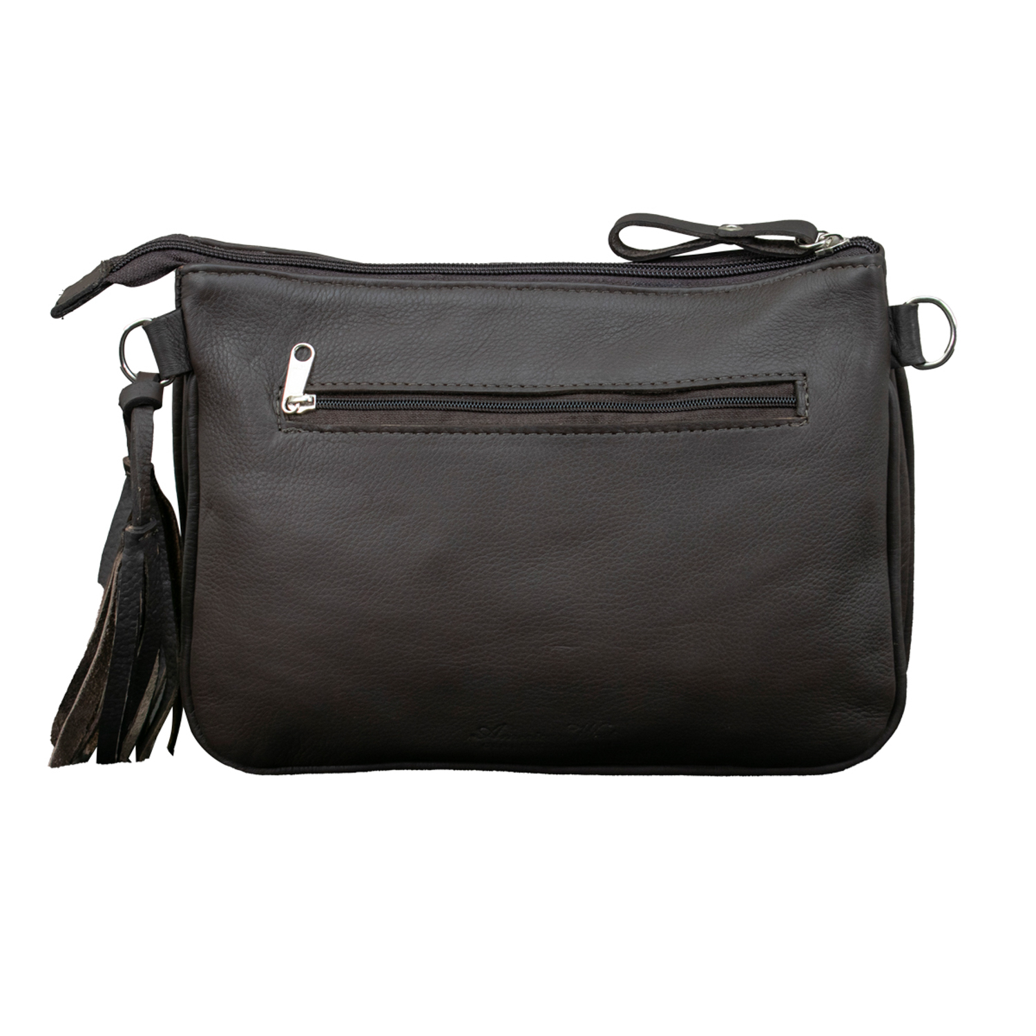 American West Womens Santa Fe Tapestry Multi-Color Leather Crossbody Bag OS