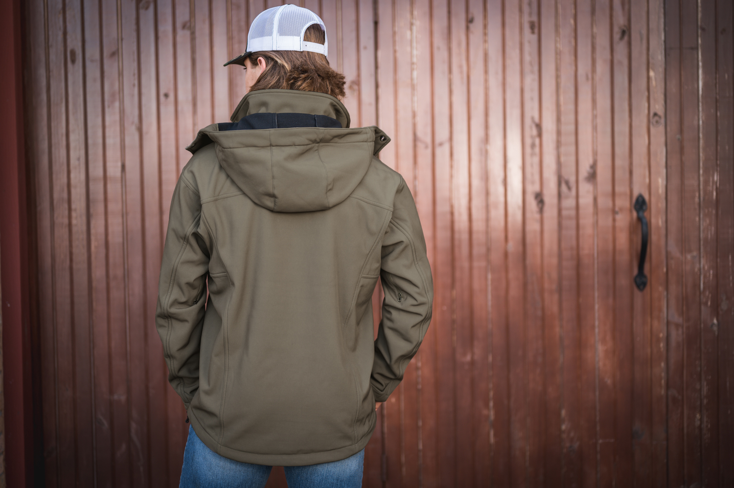 STS Ranchwear Youth Unisex Weston Olive Poly/Spandex Athletic Shell Jacket - Picture 7 of 30