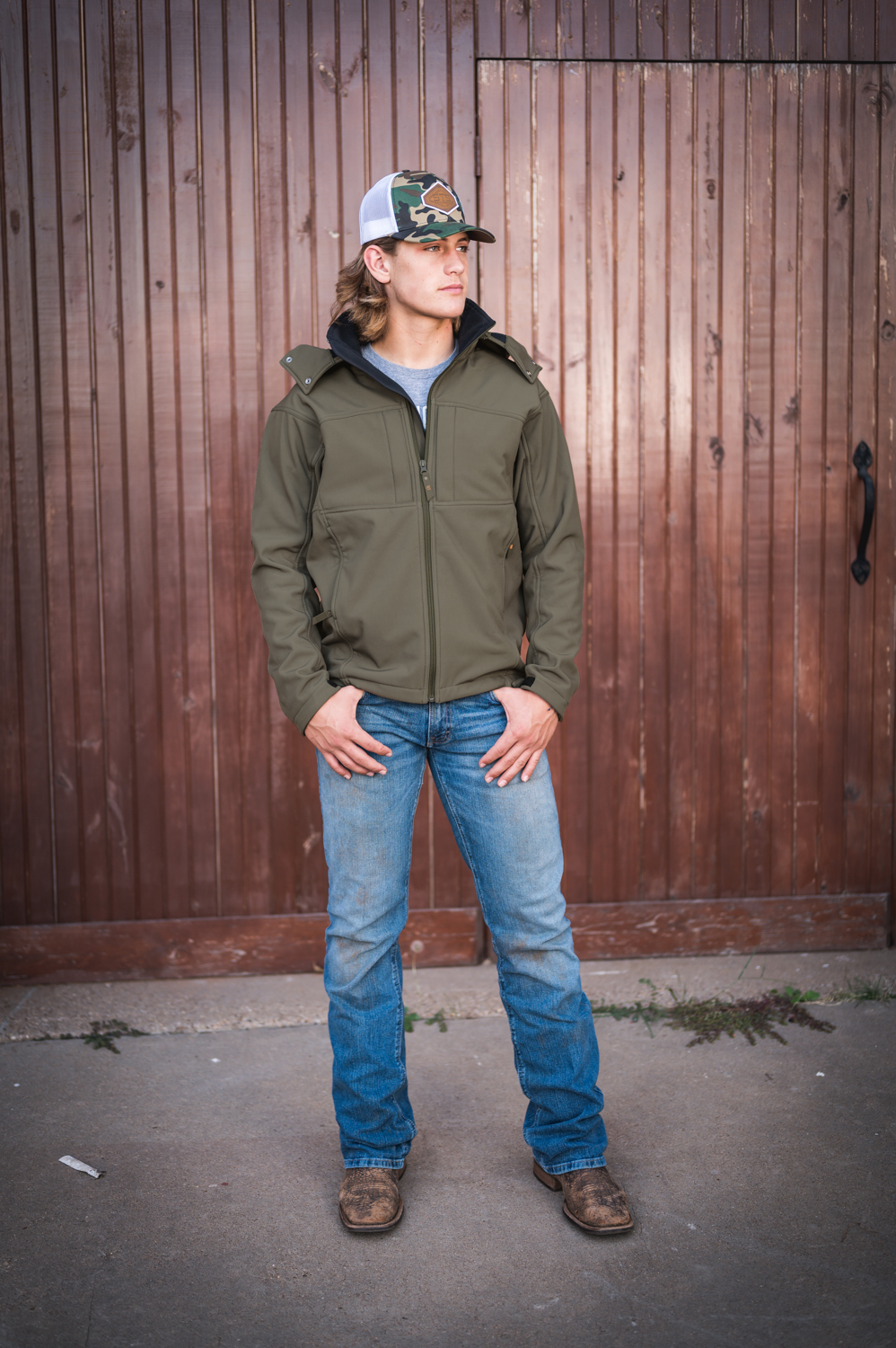 STS Ranchwear Youth Unisex Weston Olive Poly/Spandex Athletic Shell Jacket - Picture 9 of 30