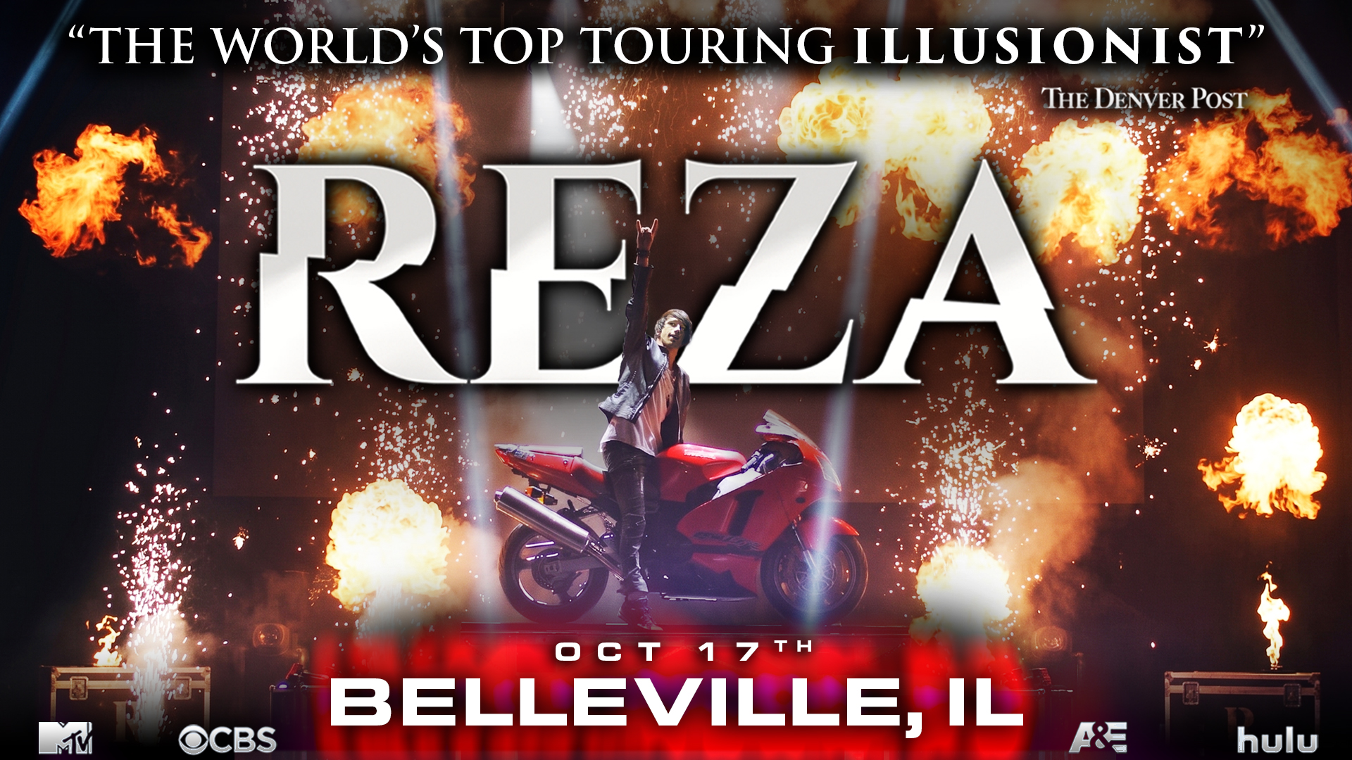 poster for REZA Edge of Illusion at the Lincoln Theatre in Belleville IL
