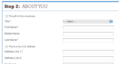 donate personal information