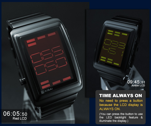OTO Sound Sensitive LCD Watch Design with Time, Date, Alarm & LED Lighting.