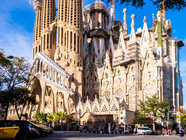 Sagrada Familia basking in sunlight