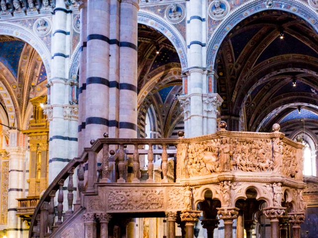 marble pulpit carved by Nicola Pisano, Duomo Siena
