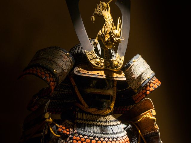 ancient helmet at Samurai Museum, Shinjuku, Tokyo