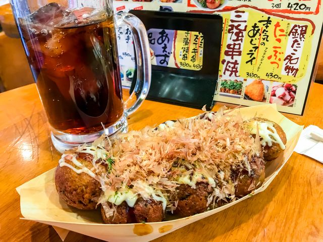 takoyaki balls with octopus inside