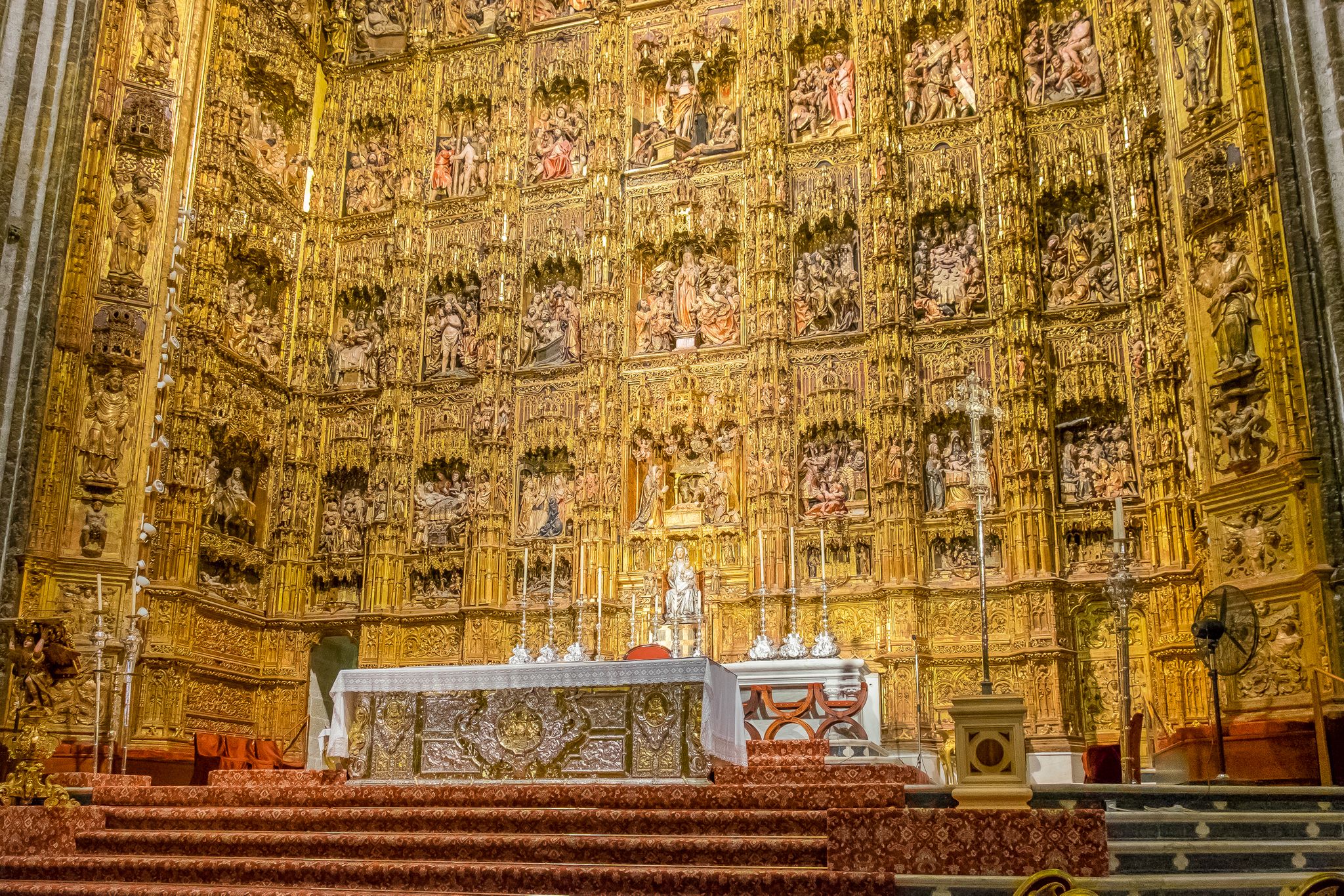 an altar within the Seville Cathedral