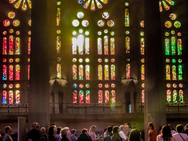 what beautiful light and stained glass, Sagrada Familia