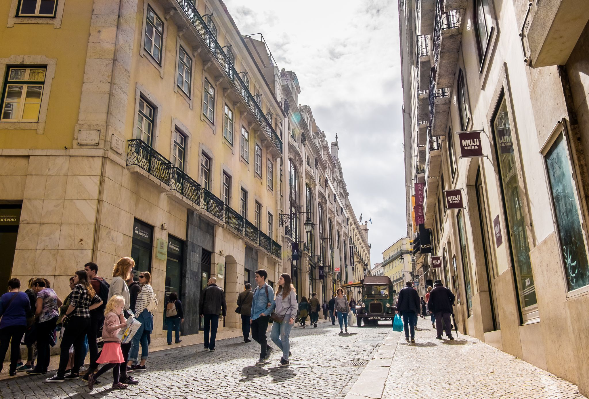 streets of Chiado with classic car