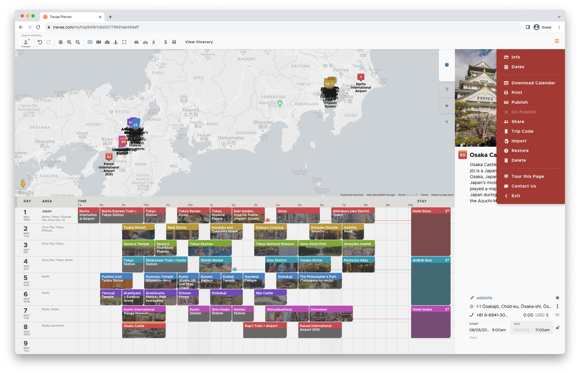 more options for your travel itinerary