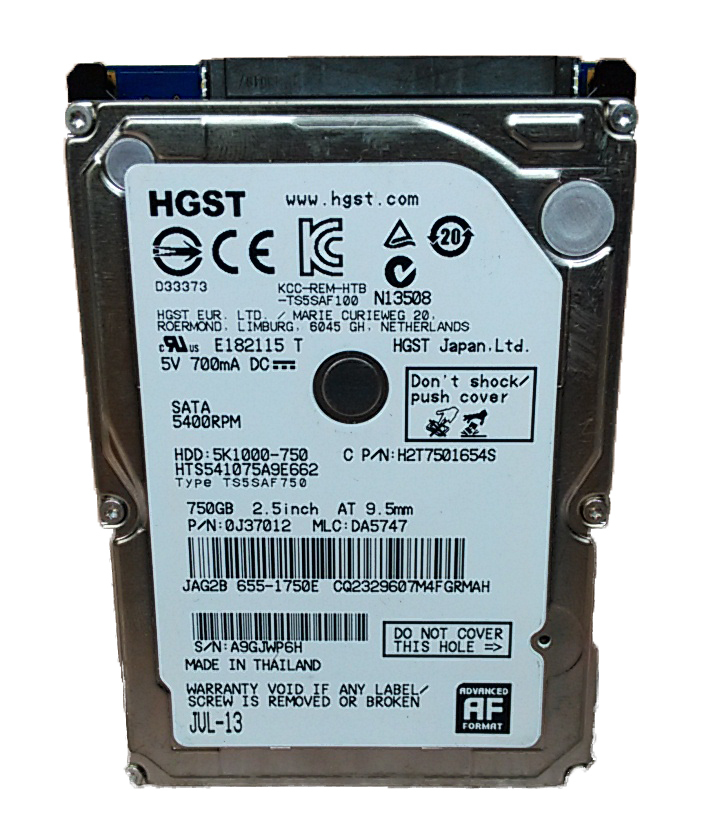 HGST TravelStar HTS541075A9E662 750 GB 2.5" SATA III Laptop Hard Drive