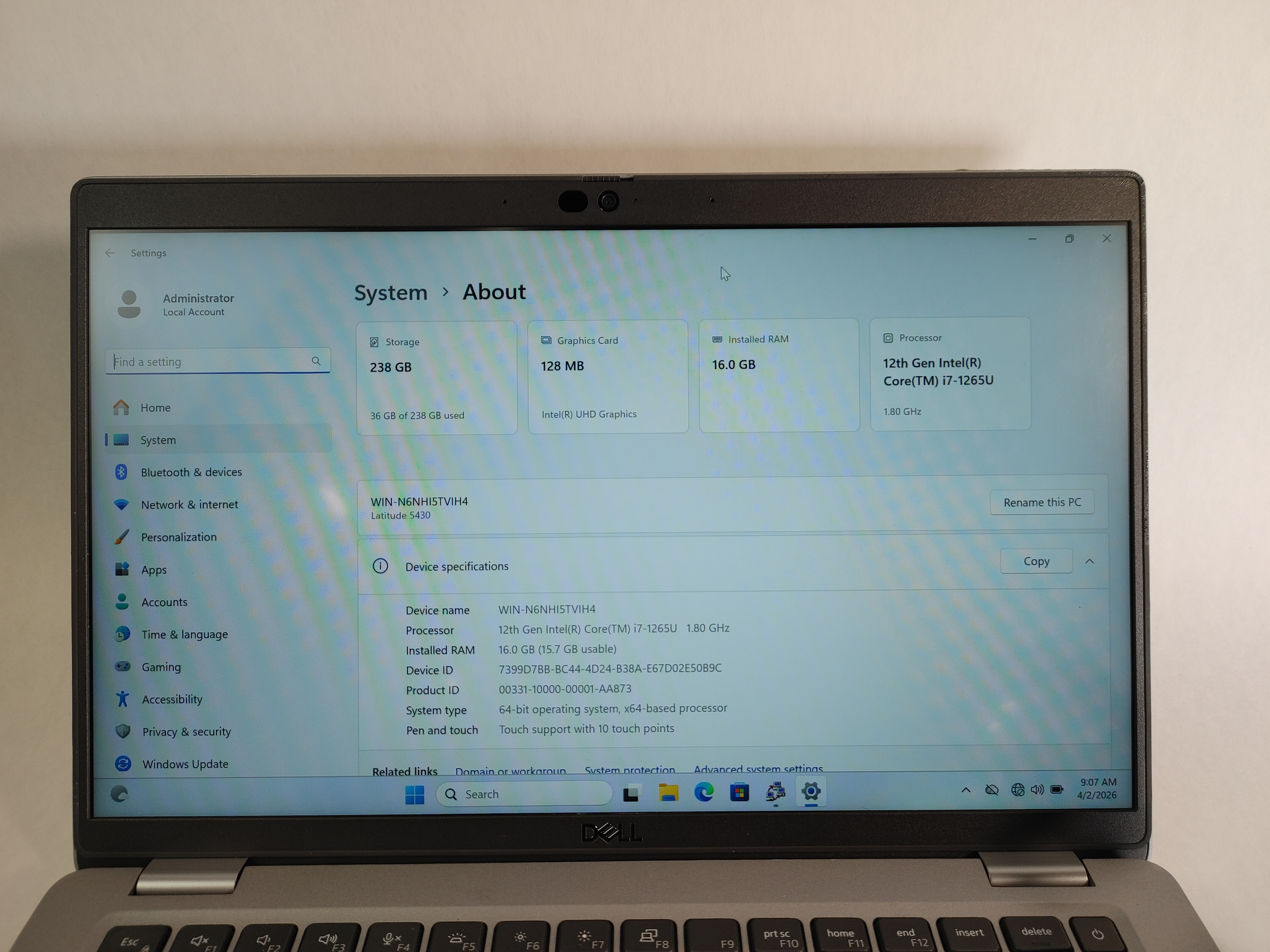 Dell Latitude 5430, 14-Inch Laptop, with Core i7 12th Gen., Windows 11 Home