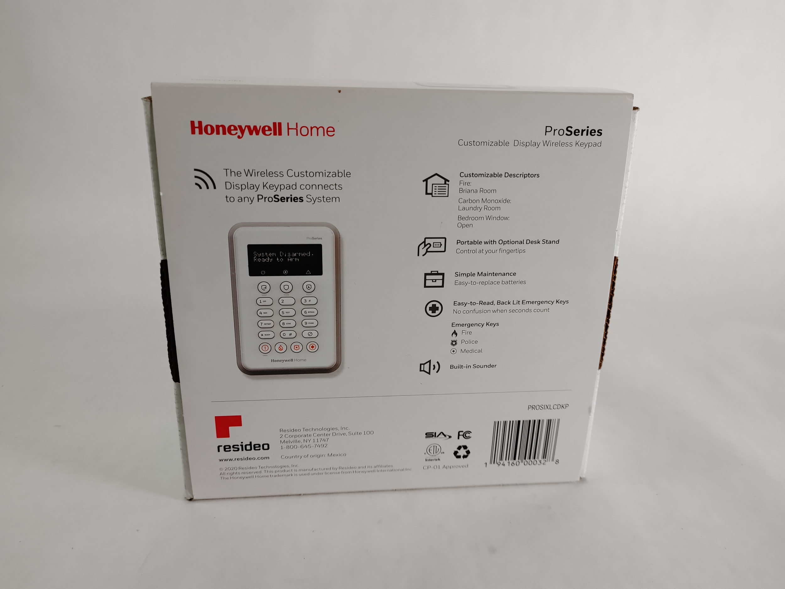 New Honeywell PROSIXLCDKP LCD Display Wireless Keypad Open Box