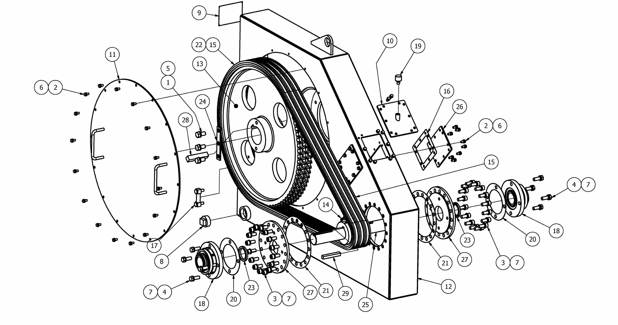 TT-250 Chainbox Parts View
