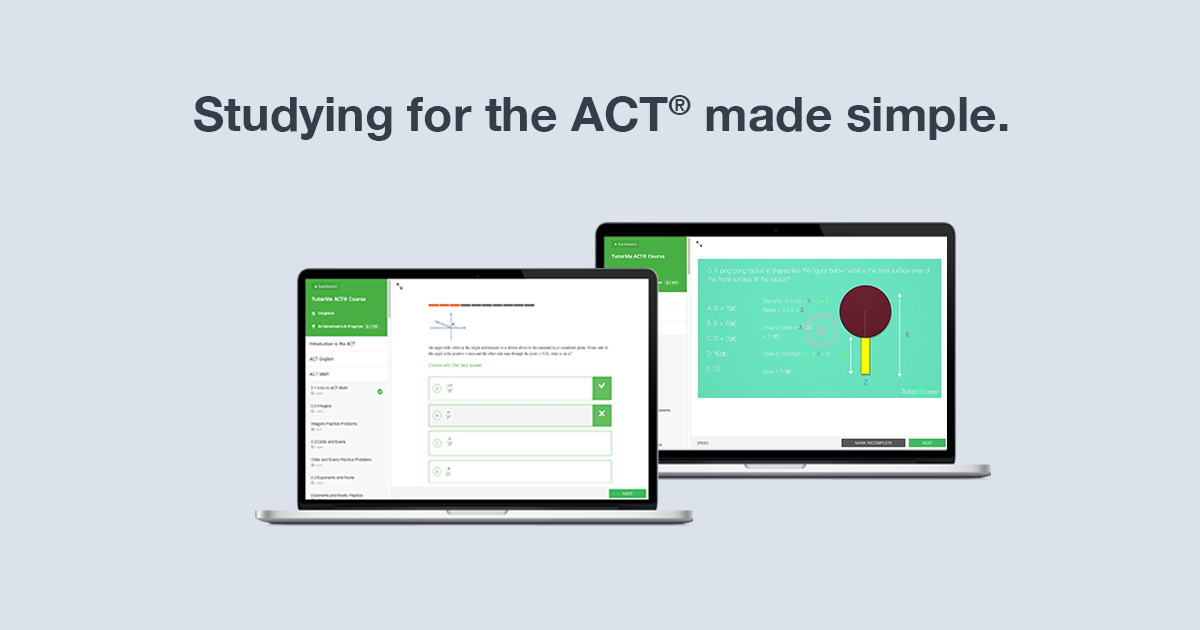 TutorMe Online ACT Course ACT Prep Course