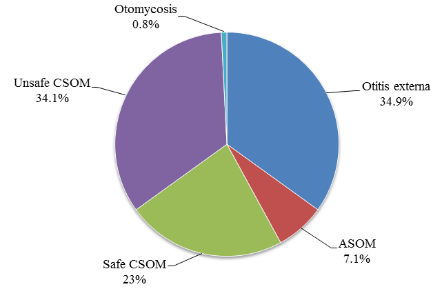 Characterization of different types of otological infections (n=126)