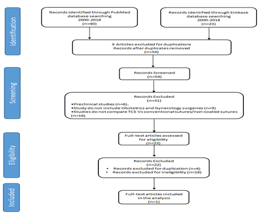 PRISMA Flow chart for the TCS vs NCS Efficacy