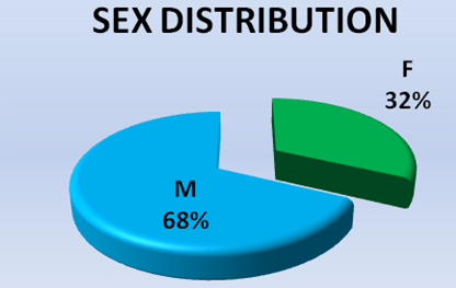 Gender distribution among the study participants