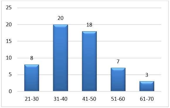 Age distribution of the patients