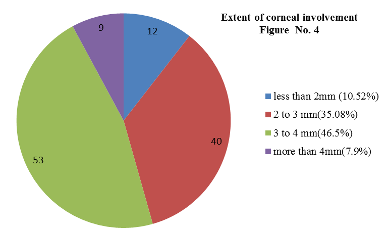 Showing extent of corneal involvement