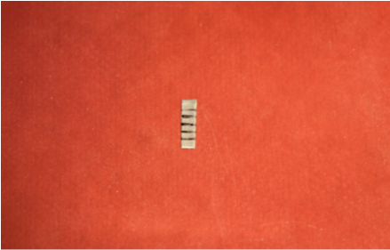 Band material with markings on 1 mm interval