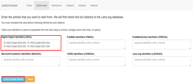 Load my input articles