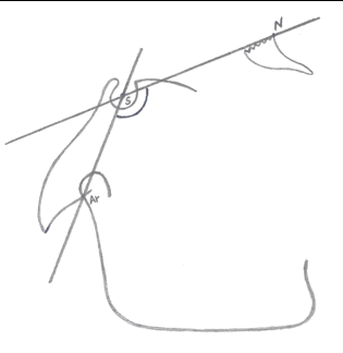 Saddle angle (N-S-Ar)