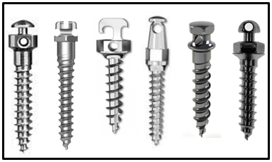Miniscrews with different head design