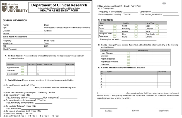 Healthassessment form
