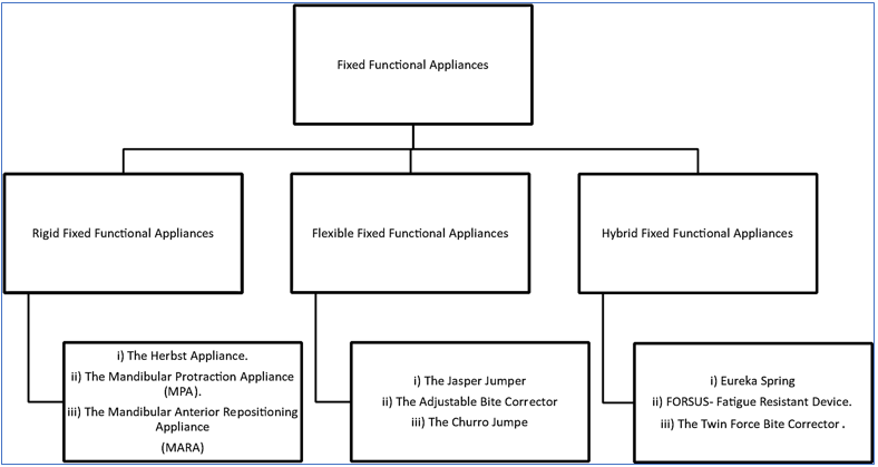 Ritto AK, Ferreira AP. Fixed functional appliances- A classification. Funct. Orthod. 2000;17(2):12–30.