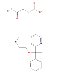 The chemical structure of doxylamine succinate