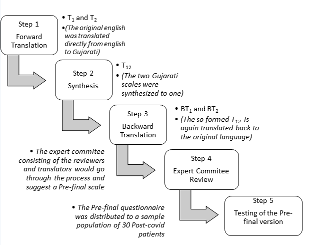 Procedure of translation of the English version of the Gujarati Post-COVID Functional Status Scale. 16