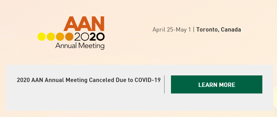 American association of neurology conference cancelled due to Covid-19