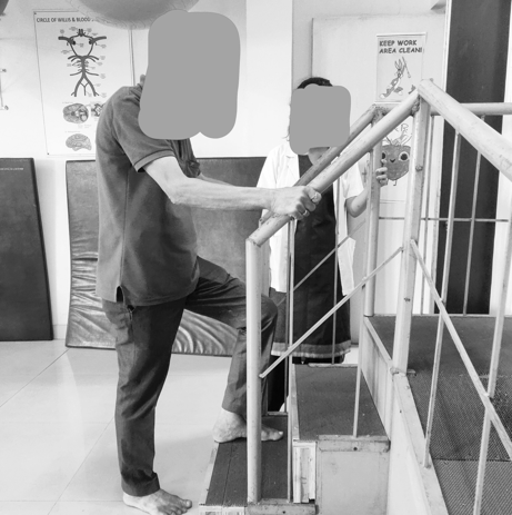 Auditory cueing given while performing step up & down