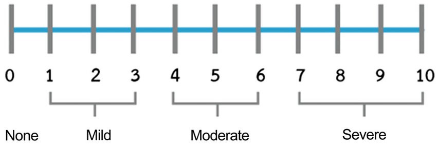 Numeric pain rating scale for pain9