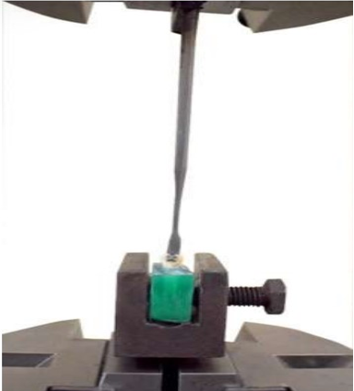 Shear bond strength testing on Instron machine