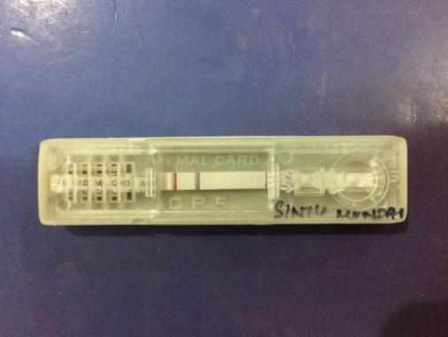 Positive for Plasmodiumvivax Rapid Visual Antigen test (MAL CARD)