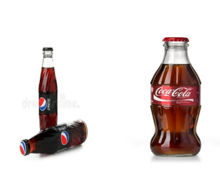 Pepsi and Coca cola Bottle