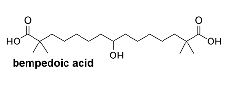 Chemical structure of bempedoic acid.
