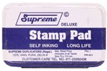 Figure 4 Ink-stained Stamp Pad on which thumb tip were rolled to analyse thumb prints patterns.