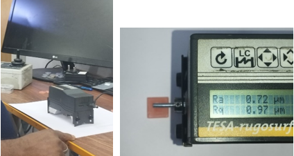 Testing of finished samples using portable surface roughness tester {TESA rugosurf10}