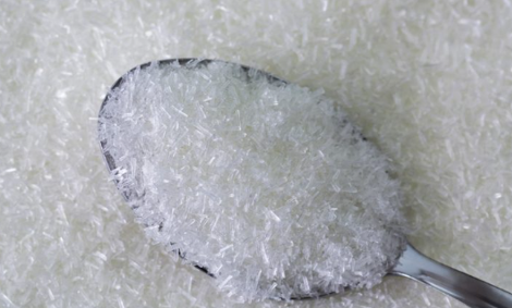 Monosodium glutamate crystals