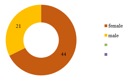 Pie chart showing gender