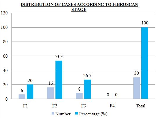 Distribution of cases according tofibroscan stage